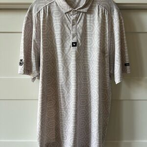 Bad Birdie Men's Polo Shirt - Light Gray/Purple Pattern